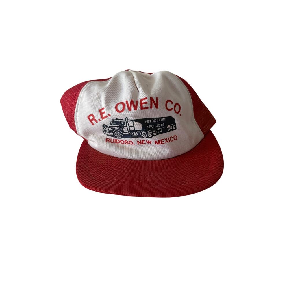 Vintage R.E. Owen Co Petroleum Products Trucker Hat Ruidoso NM Snapback USA
